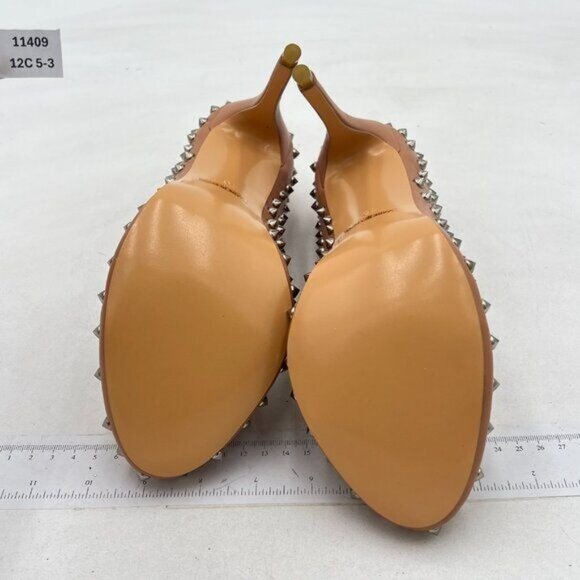 Women Dressy Rivet Pumps Round Closed Toe Slip on Stiletto High Heels Shoes - Picture 6 of 7